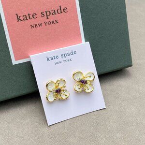 Kate Spade Vintage diamond-encrusted flower earrings